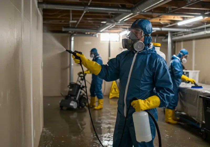 Basement Sanitization and Antimicrobial Treatment process in Wapakoneta, OH
