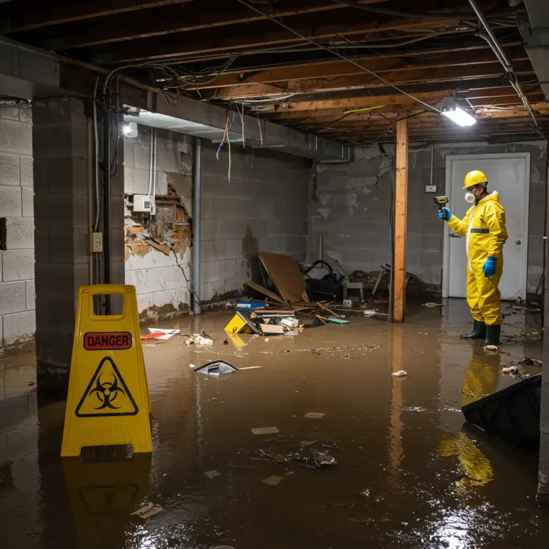 Flooded Basement Electrical Hazard in Wapakoneta, OH Property