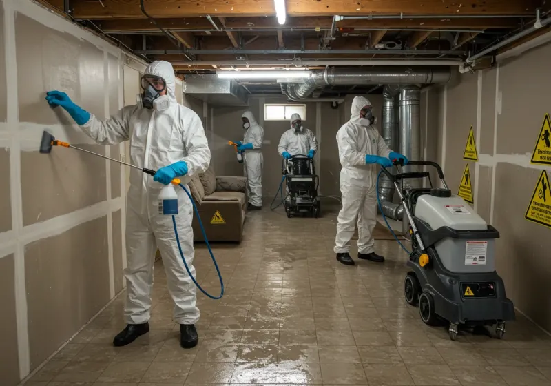 Basement Moisture Removal and Structural Drying process in Wapakoneta, OH